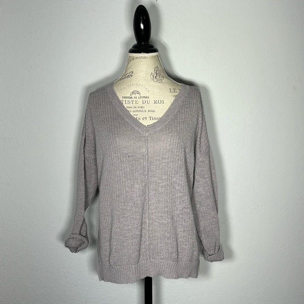 Pink Rose V-Neck Sweater